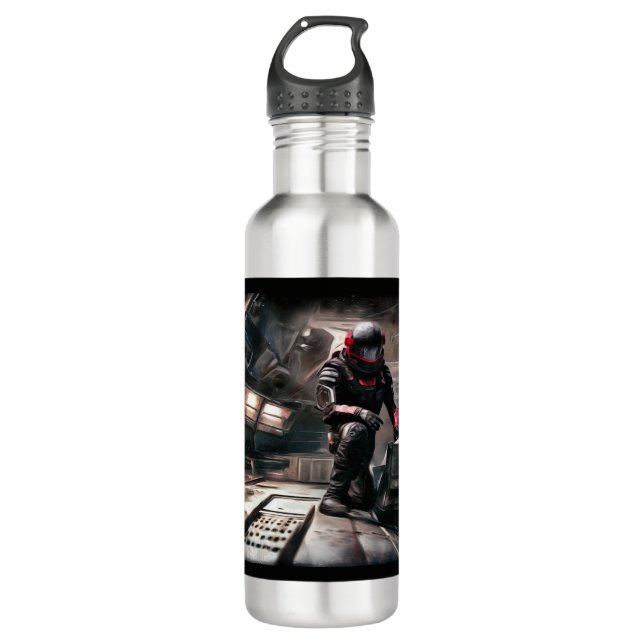 SF Hero Aboard Spaceship 3 710 Ml Water Bottle (Front)
