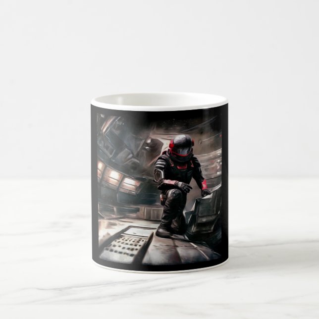 SF Hero Aboard Spaceship 3 Coffee Mug (Center)