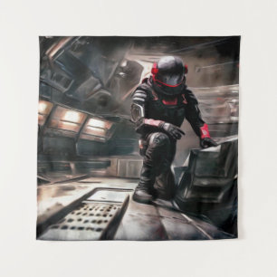 SF Hero Aboard Spaceship 3 Tapestry