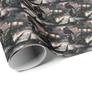 SF Hero Aboard Spaceship 3 Wrapping Paper