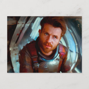 SF Hero Aboard Spaceship 4 Postcard