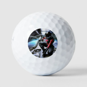 SF Hero In Spaceship (2) Golf Balls