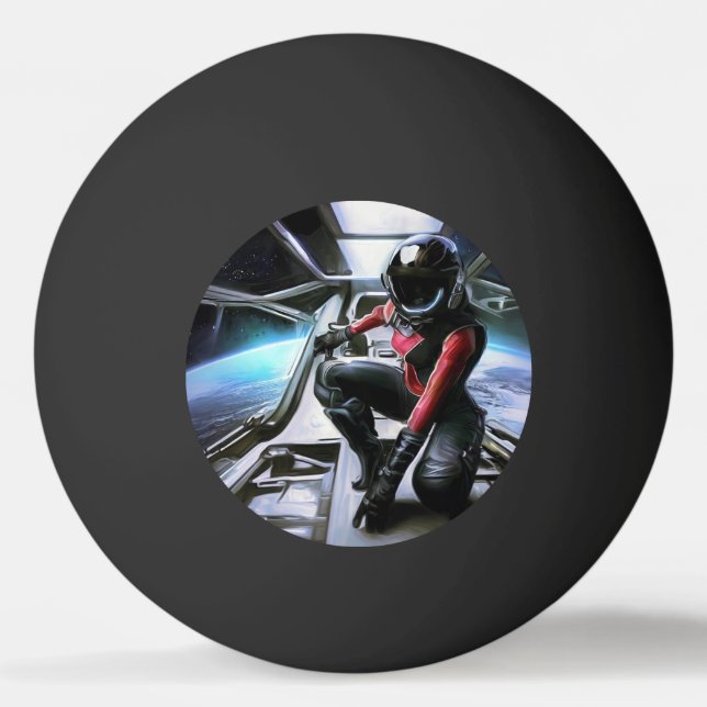 SF Hero In Spaceship (2) Ping Pong Ball (Front)