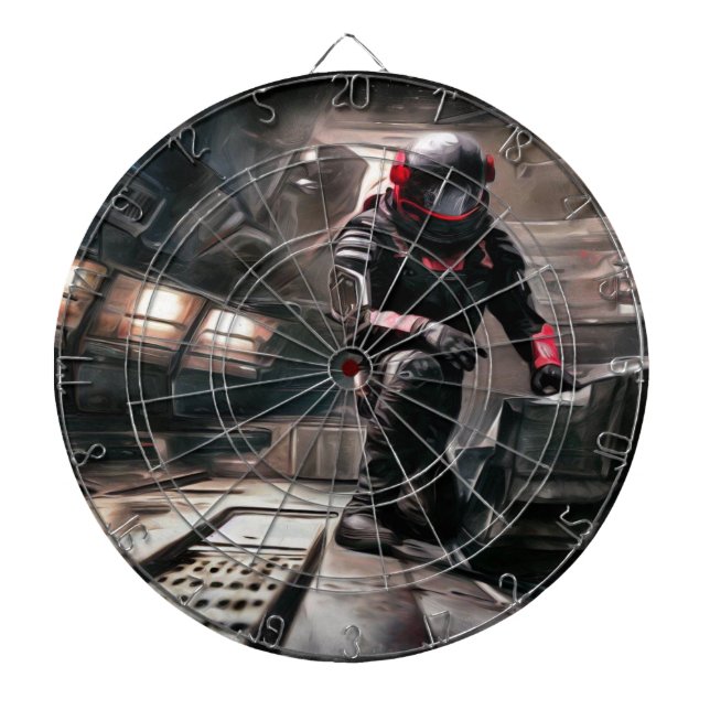 SF Hero In Spaceship (3) Dartboard (Front)