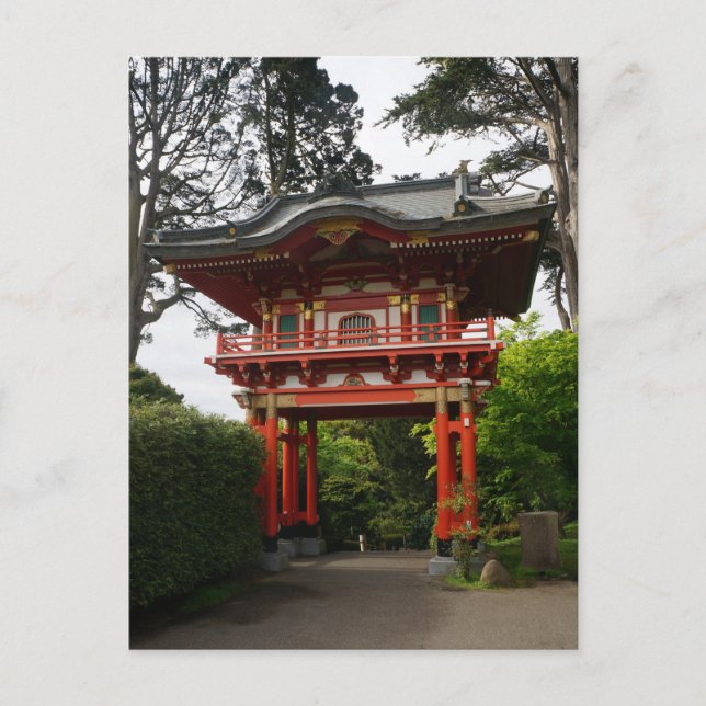 SF Japanese Tea Garden Temple Gate #2 Postcard (Front)