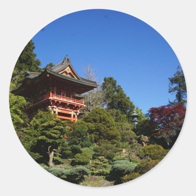 SF Japanese Tea Garden Temple Gate Stickers (Front)