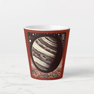 SF Jupiter Woodcut 2 Latte Mug