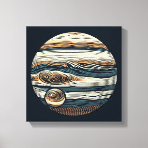 SF Jupiter Woodcut 4 Canvas Print