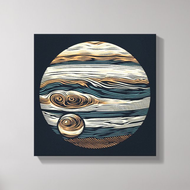 SF Jupiter Woodcut 4 Canvas Print (Front)