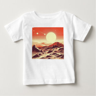 SF Mars Landscape Woodcut 2 Baby T-Shirt