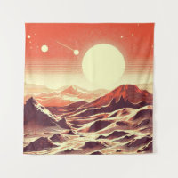SF Mars Landscape Woodcut 2