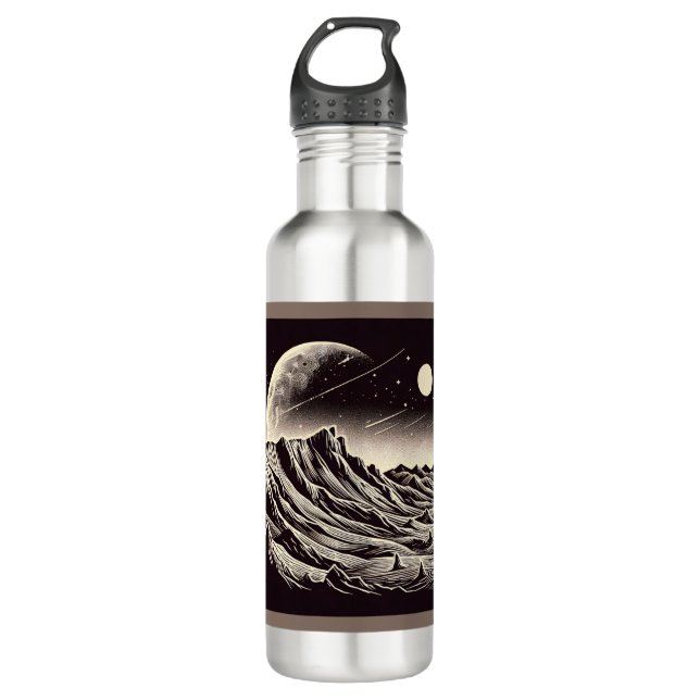 SF Mars Landscape Woodcut 3 710 Ml Water Bottle (Front)