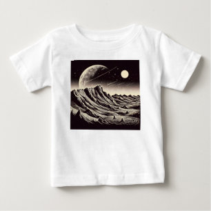 SF Mars Landscape Woodcut 3 Baby T-Shirt