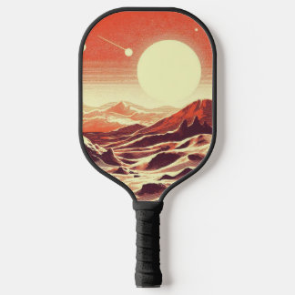 SF Martian Landscape Woodcut (2) Pickleball Paddle