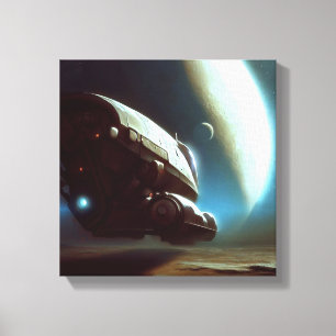 SF Orbiting Spaceship 1 Canvas Print