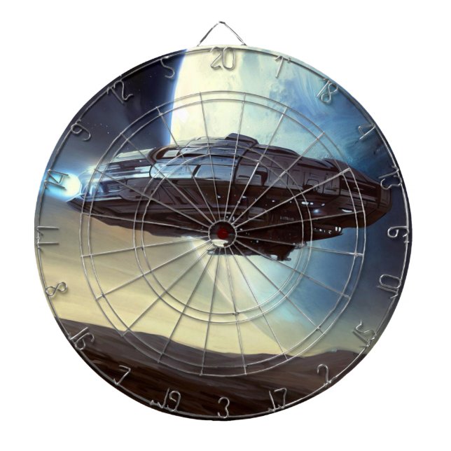 SF Orbiting Spaceship (2) Dartboard (Front)