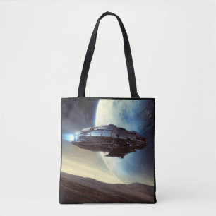 SF Orbiting Spaceship 2 Tote Bag