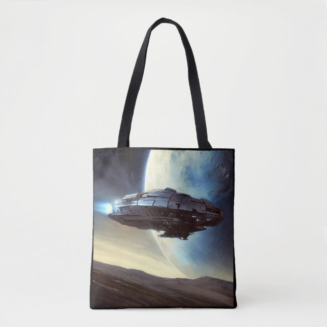 SF Orbiting Spaceship 2 Tote Bag (Front)