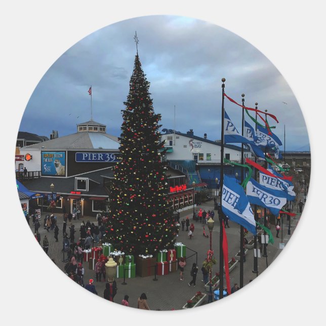 SF Pier 39 Christmas #1 Stickers (Front)