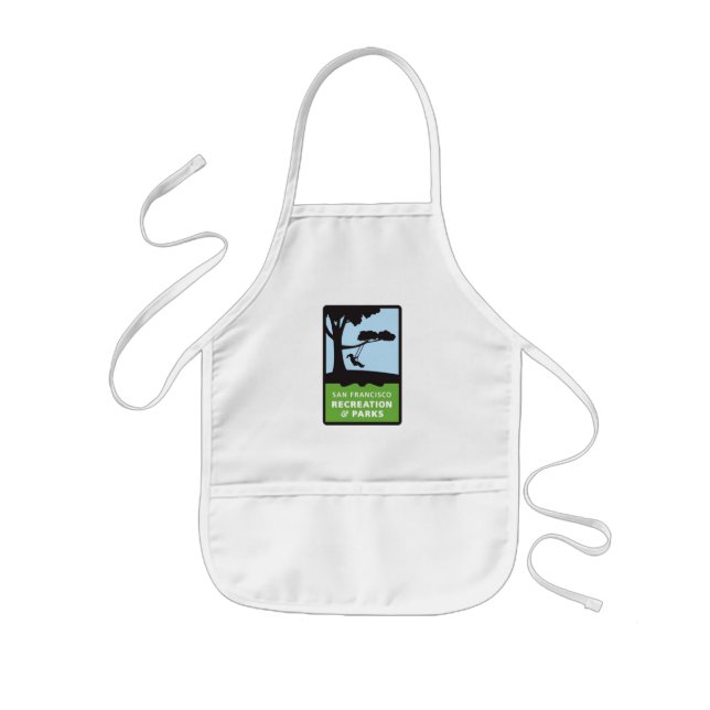 SF RPD Logo Apron in white for kids (Front)