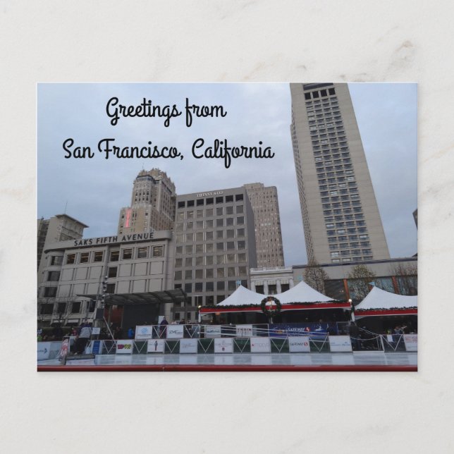 SF Union Square Ice Rink Postcard (Front)