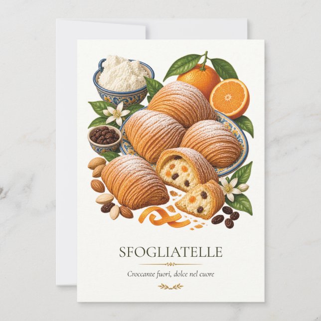 Sfogliatelle – Vintage Italian Dessert Invitation (Front)