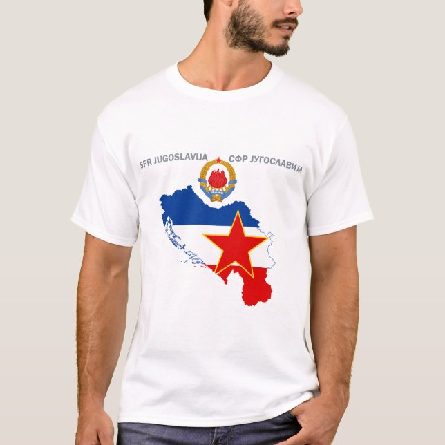 SFR Yugoslavia - Map - Emblem - Flag T-Shirt (Front)