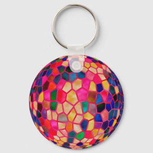 SG Light Red Glowing Crystal  Ball Key Ring