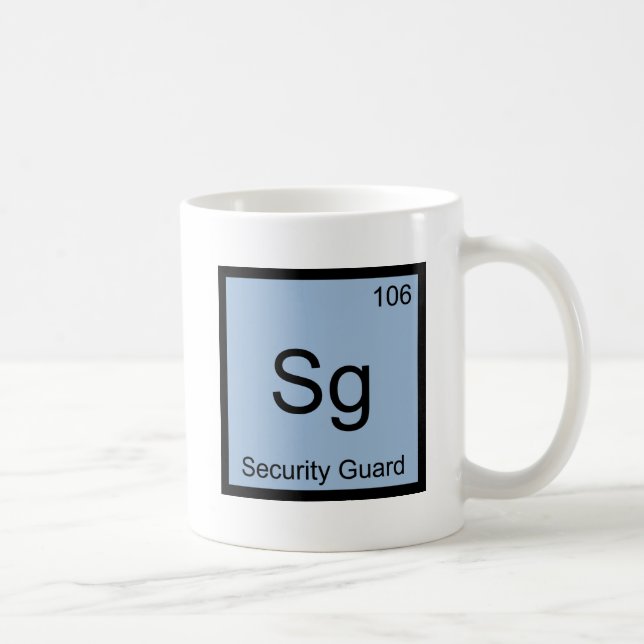 Sg - Security Guard Chemistry Element Symbol Funny Coffee Mug (Right)