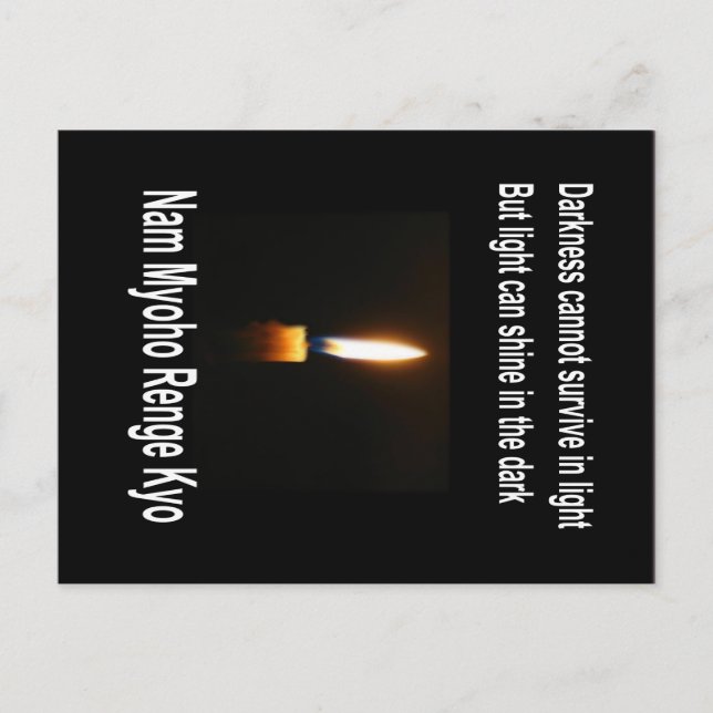 SGI Buddhist Encouraging Postcard - Light and Dark (Front)