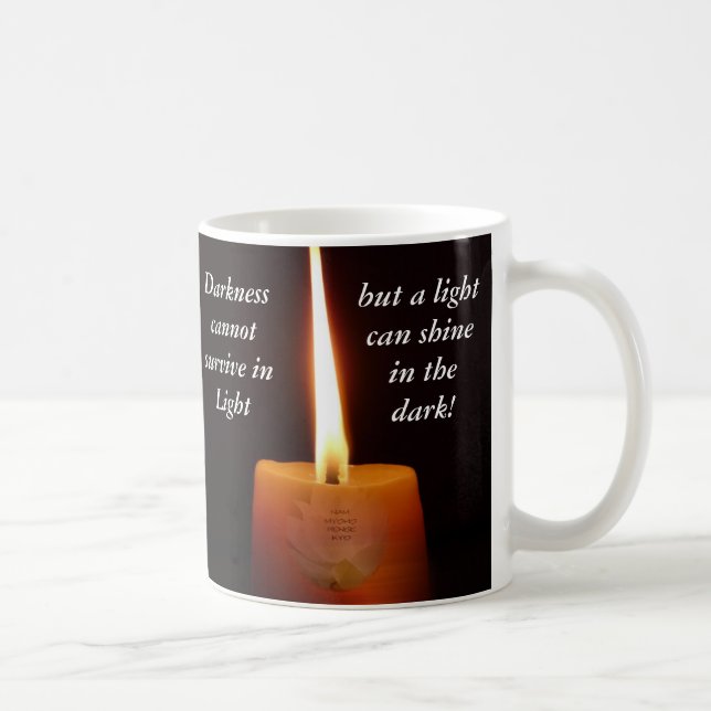 SGI Buddhist Mug with Lotus Candle and NMRK (Right)