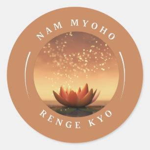 SGI Buddhist Stickers with Lotus Design and NMRK