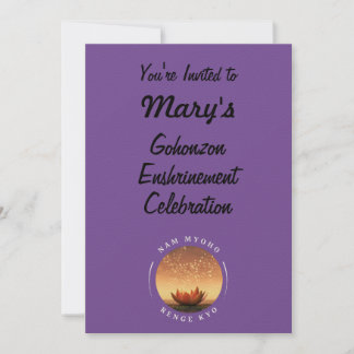 SGI Gohonzon Enshrinement Celebration Invitation