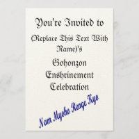 SGI Gohonzon Enshrinement Celebration Invitation