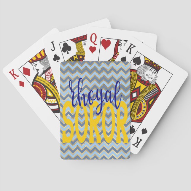 SGRho Inspired Rhoyal Blue and Gold Rhoyal Soror T Playing Cards (Back)
