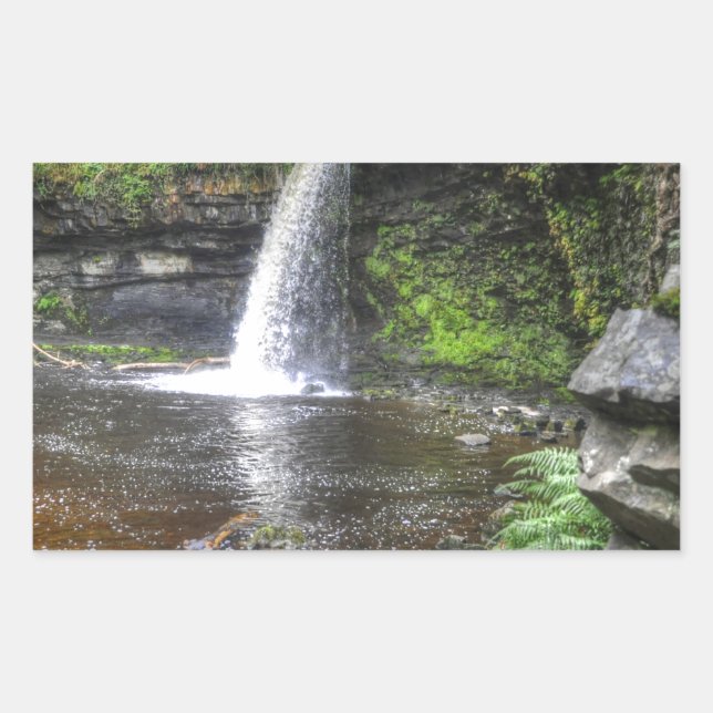 Sgwd Gwladys at Pontneddfechan Waterfalls, Wales Rectangular Sticker (Front)