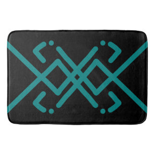 Sha 1 Dark teal and black Bath Mat