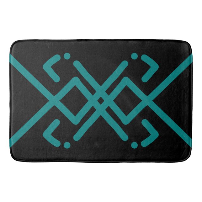 Sha 1 Dark teal and black Bath Mat (Front)