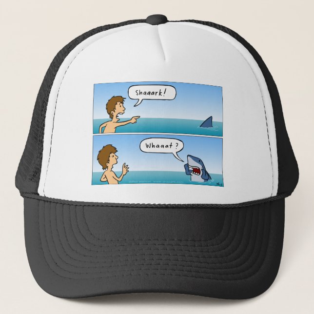Shaaark! Whaaat? trucker cap (Front)