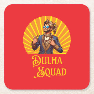 Shaadi Season South Asian Style Square Paper Coaster