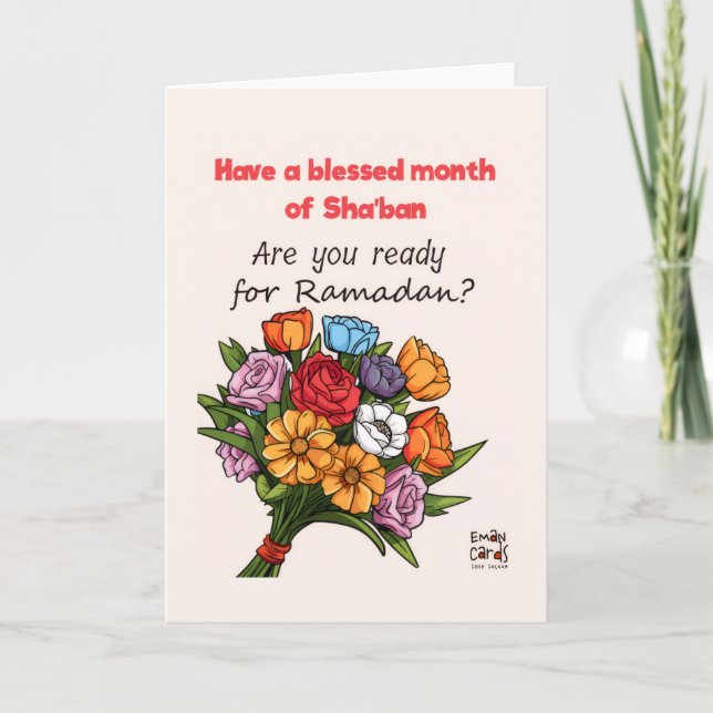 Shaban - Holy Month Blessings - Bouquet Card (Front)