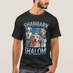 Shabbark Shalom Hanukkah Jewish Dog Menorah Shabba T-Shirt