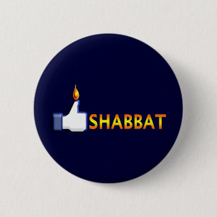 Shabbat 6 Cm Round Badge