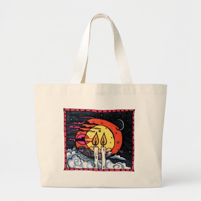 Shabbat Large Tote Bag (Front)