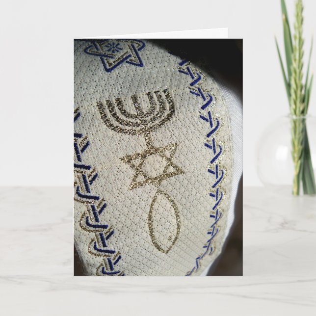 Shabbat Shalom Jewish Tallit Greeting Card Custom (Front)