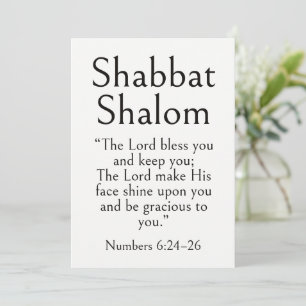 Shabbat Shalom Scripture, Numbers 6:24–26, Modern  Card