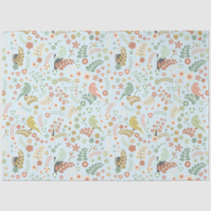 Shabby Birds & Branches Blue Tissue Paper