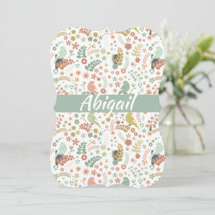 Shabby Birds & Branches Personalised Card