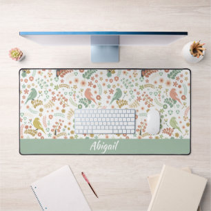 Shabby Birds & Branches Personalised Desk Mat