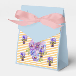 Shabby Blue Pansy Floral Tea Party Cake Favour Box